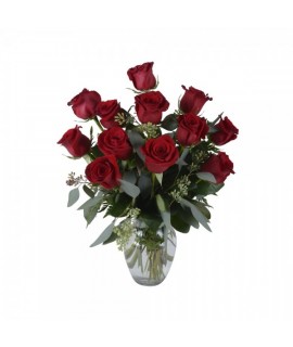 Le bouquet de 12 roses rouges